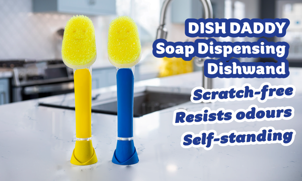 Scrub Daddy Dish Daddy Self Standing Dishwand (Grey/Yellow)