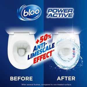 BLOO Power Active Clear Water Toilet Rim Block Flowers - Clean toilet bowl with every flush