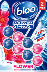 BLOO Power Active Clear Water Toilet Rim Block Flowers - Clean toilet bowl with every flush