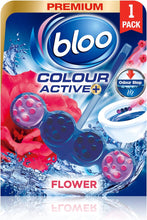 Load image into Gallery viewer, BLOO Power Active Clear Water Toilet Rim Block Flowers - Clean toilet bowl with every flush
