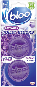 Bloo In Cistern Blocks Violet with Long Lasting Anti-Limescale Cleaning, Foaming & Purple Water