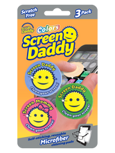 Load image into Gallery viewer, Screen Daddy 3ct - Multi-use Microfiber Cleaning Pads for Electronic Screens - Reusable and Washable

