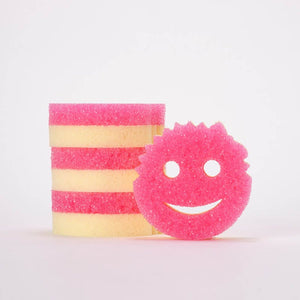 Scrub Mommy Dual Sided Scrubber + Sponge (4CT) - Pink