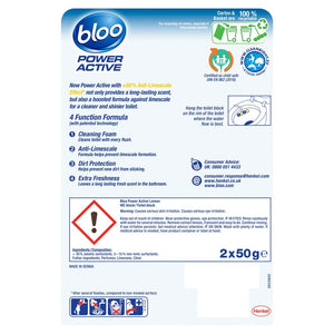 BLOO Power Active Lemon Toilet Rim Block (2ct) - Clean toilet bowl with every flush