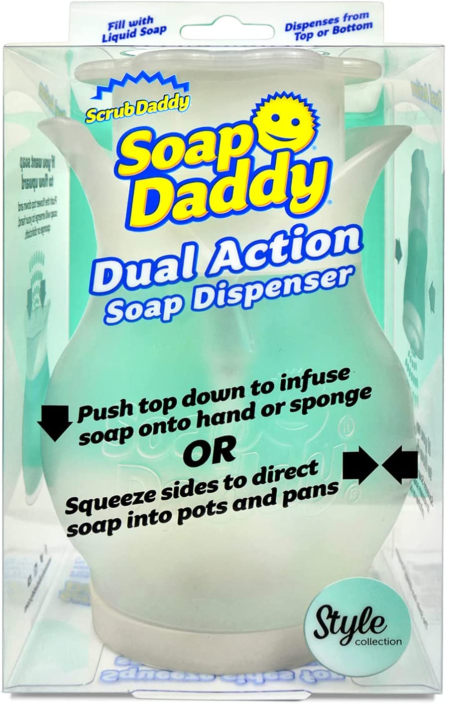 Soap Daddy - Scrub Daddy Soap Dispenser for Kitchen and Bathroom - Refillable Soap Dispenser