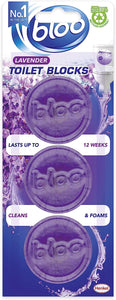 Bloo In Cistern Blocks Violet with Long Lasting Anti-Limescale Cleaning, Foaming & Purple Water